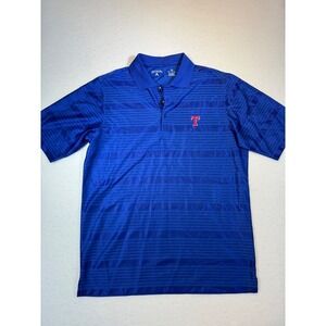 Antigua Texas Rangers Polo Shirt Mens Medium MLB Baseball Blue
